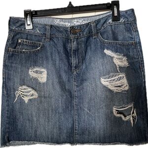 Tommy Hilfiger Distressed Denim Skirt
